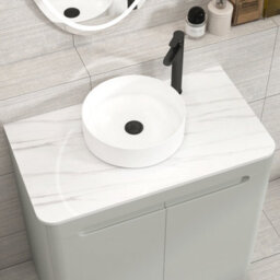 Royal Bathrooms Venice 800mm Dove Grey Freestanding Bathroom Countertop Vanity Unit 2 Door With Art Basin - thumbnail 6