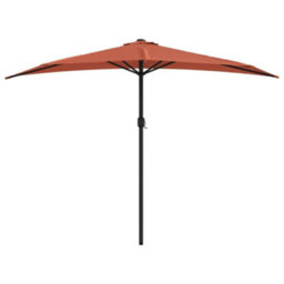 Berkfield Balcony Parasol With Aluminium Pole Terracotta 300X150X253 Cm Half - thumbnail 3
