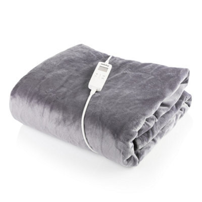 Alfresia Minky Luxury Heated Throw Blanket, Large, Grey - image 1