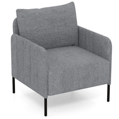 Living Room Chair Comfy Sofa Chair With Cushion-Grey - image 1
