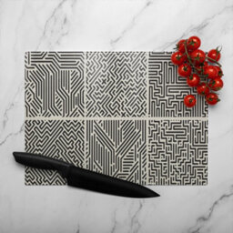 Benjamin Tate Design Striped Geometric Patterns Glass Chopping Boarddesigner Style - thumbnail 3