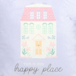 Something Different This Is Our Happy Place Square Filled Cushion Pastel Blue/pink (One Size) - thumbnail 3