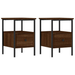 Berkfield Bedside Cabinets 2 Pcs Brown Oak 34X36X50 Cm Engineered Wood - thumbnail 2