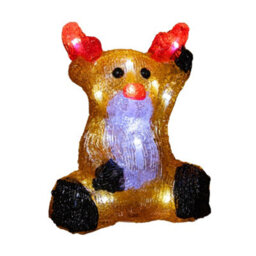 Samuel Alexander 20Cm Battery Operated Led Acrylic Sitting Reindeer Christmas Decoration In Cool White - thumbnail 8