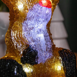 Samuel Alexander 20Cm Battery Operated Led Acrylic Sitting Reindeer Christmas Decoration In Cool White - thumbnail 5