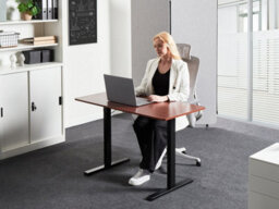 Beliani Electric Adjustable Standing Desk Tavares Brown/ Black 120 Cm 60 Cm - thumbnail 2