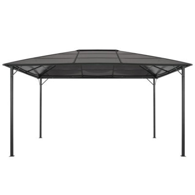 Berkfield Classic Gazebo With Roof Aluminium 4X3X2.6 M Black - image 1