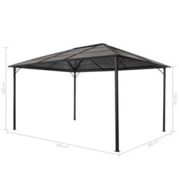 Berkfield Classic Gazebo With Roof Aluminium 4X3X2.6 M Black - thumbnail 5