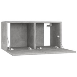 Berkfield Hanging Tv Cabinets 2 Pcs Concrete Grey 60X30X30 Cm - thumbnail 6