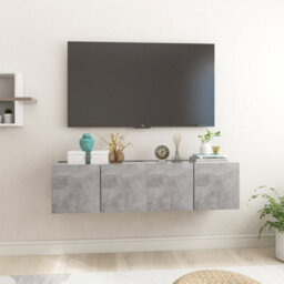 Berkfield Hanging Tv Cabinets 2 Pcs Concrete Grey 60X30X30 Cm - thumbnail 1
