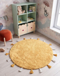 Beliani Kids Rug Kodinhi  Yellow 120 Cm Cotton - thumbnail 2