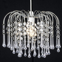 Klass Home Teardrop Acrylic Light Shade Ceiling Lamp Chandeliers Chrome Finish Pendant For Living Room Shades Bedroom Kitchen