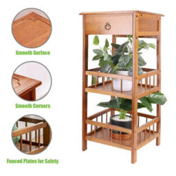 3 Tier Anti-Drop Bedside Sofa End Table Telephone Photo Plant Stand Shelilves W - thumbnail 3