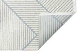 Light Blue Outdoor Rug, Geometric Striped Stain-Resistant Rug For Patio Decks, 3mm Modern Outdoor Area Rug-160Cm X 220Cm - thumbnail 4