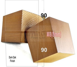 L&F 4X Solid Wooden Feet Replacement Furniture Legs 90mm Height Sofas Chairs Stools M8 Tsp2037 Dark Oak - thumbnail 1