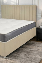 "Knight Sleep Emily Cream Naples 5Ft Bed Set With Orthopaedic Mattress, No Drawers & 24""headboard - King" - thumbnail 2