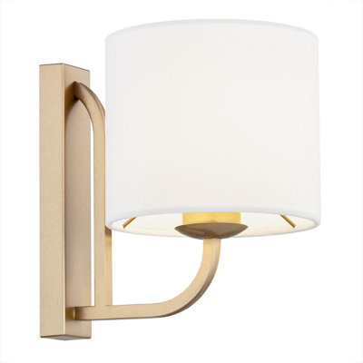 Luminosa Lighting Luminosa Maranello Wall Lamp With Shade White, Old Gold - image 1