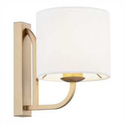 Luminosa Lighting Luminosa Maranello Wall Lamp With Shade White, Old Gold - thumbnail 1