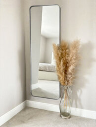 Downton Interiors Silver Tall Metal Frame Mirror Wall & Floor Standing  145 X 45Cm - Soho Collection - thumbnail 2