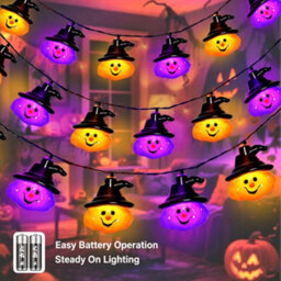 Amorly Halloween Lights Battery Powered Pumpkin String Lights,9.8Ft 20Led Halloween String Lights For Garden Patio Landscape - thumbnail 5