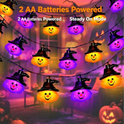 Amorly Halloween Lights Battery Powered Pumpkin String Lights,9.8Ft 20Led Halloween String Lights For Garden Patio Landscape - thumbnail 2