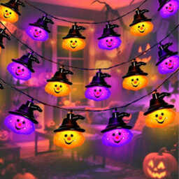 Amorly Halloween Lights Battery Powered Pumpkin String Lights,9.8Ft 20Led Halloween String Lights For Garden Patio Landscape - thumbnail 1