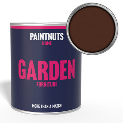 Paintnuts Garden Furniture Fence Shed Table Chairs For Wood Metal & Plastic Weatherproof Satin Paint - Mahogany Brown - 2.5L - image 1