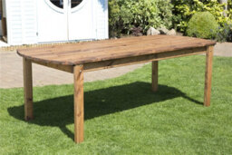 Charles Taylor 8 Seater Wooden Rectangular Dining Table & Chairs Parasol Red - thumbnail 5