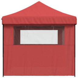 Walplus Foldable Party Tent Garden Gazebo Canopy Pop-Up With 3 Sidewalls Burgundy - thumbnail 4