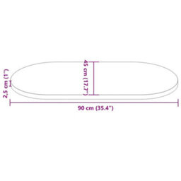 Walplus Table Top 90X45X2.5 Cm Solid Wood Pine Oval - thumbnail 8