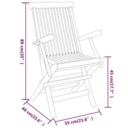 Walplus 3 Piece Garden Dining Set Solid Wood Teak - thumbnail 9