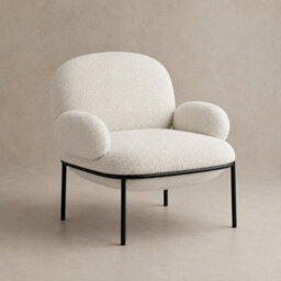 Where Saints Go Ltd Armchair Osca Accent Chair Ivory Sherpa Fabric Black Metal Frame 79Cm By Where Saints Go - thumbnail 2