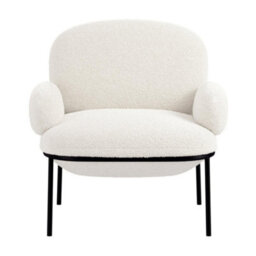 Where Saints Go Ltd Armchair Osca Accent Chair Ivory Sherpa Fabric Black Metal Frame 79Cm By Where Saints Go - thumbnail 3