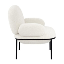 Where Saints Go Ltd Armchair Osca Accent Chair Ivory Sherpa Fabric Black Metal Frame 79Cm By Where Saints Go - thumbnail 5