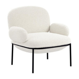 Where Saints Go Ltd Armchair Osca Accent Chair Ivory Sherpa Fabric Black Metal Frame 79Cm By Where Saints Go - thumbnail 4