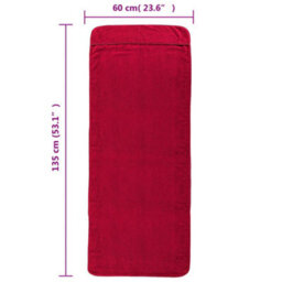 Berkfield Beach Towels 6 Pcs Burgundy 60X135 Cm Fabric 400 Gsm - thumbnail 8