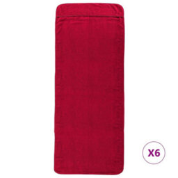 Berkfield Beach Towels 6 Pcs Burgundy 60X135 Cm Fabric 400 Gsm - thumbnail 3
