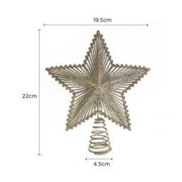 Glitter 3D Star Christmas Tree Topper - Gold - thumbnail 4