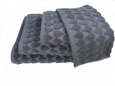 Teardrop 600Gsm Heavyweight Cotton 2 Pack Hand Towel Charcoal Grey - image 1