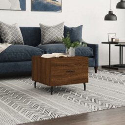 Berkfield Durable Coffee Table Brown Oak 50X50X40 Cm Engineered Wood - thumbnail 2