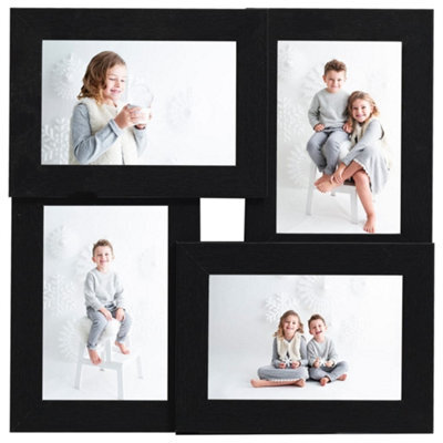 Berkfield Modern Collage Photo Frame For 4X(10X15 Cm) Picture Black Mdf - image 1