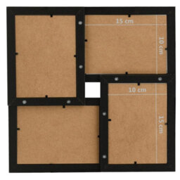 Berkfield Modern Collage Photo Frame For 4X(10X15 Cm) Picture Black Mdf - thumbnail 8