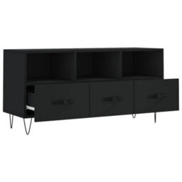 Berkfield Tv Cabinet Black 102X36X50 Cm Engineered Wood - thumbnail 6