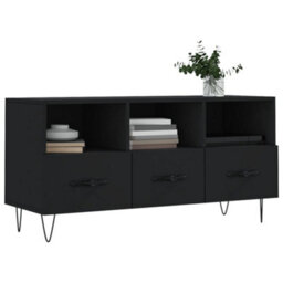 Berkfield Tv Cabinet Black 102X36X50 Cm Engineered Wood - thumbnail 3