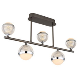 Luminosa Lighting Luminosa Untsy Integrated Led Semi Flush Ceiling Light Titanium Color Brushed 5X Led Dimmable 2700-6000K Remote Control - thumbnail 6