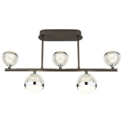 Luminosa Lighting Luminosa Untsy Integrated Led Semi Flush Ceiling Light Titanium Color Brushed 5X Led Dimmable 2700-6000K Remote Control - thumbnail 3