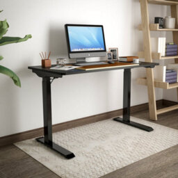 Loops Ergonomic Electric Sit-Stand Desk With Twin Monitor Bracket - 1200 X 600mm Black Office Set - thumbnail 6