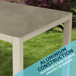 Loops Garden Dining Set - 1.5M Table & 4X Chairs - Light Grey Aluminium & Rope Outdoor - thumbnail 3