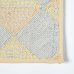 Homescapes Harlequin Pattern Yellow And Grey Cotton Bath Mat - thumbnail 4