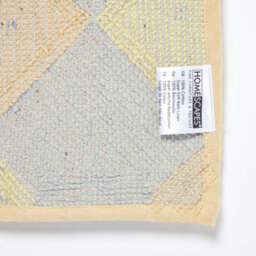 Homescapes Harlequin Pattern Yellow And Grey Cotton Bath Mat - thumbnail 5